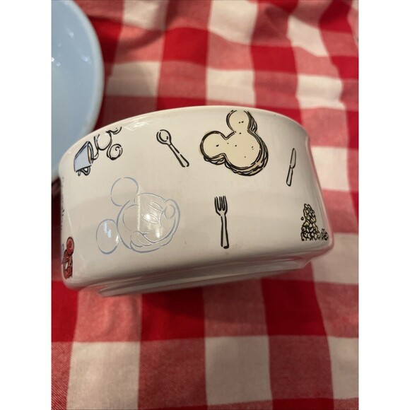 Disney Store Mickey Minnie Goofy Donald Food Snacks Ceramic Chip N Dip Bowl NEW - Picture 9 of 11